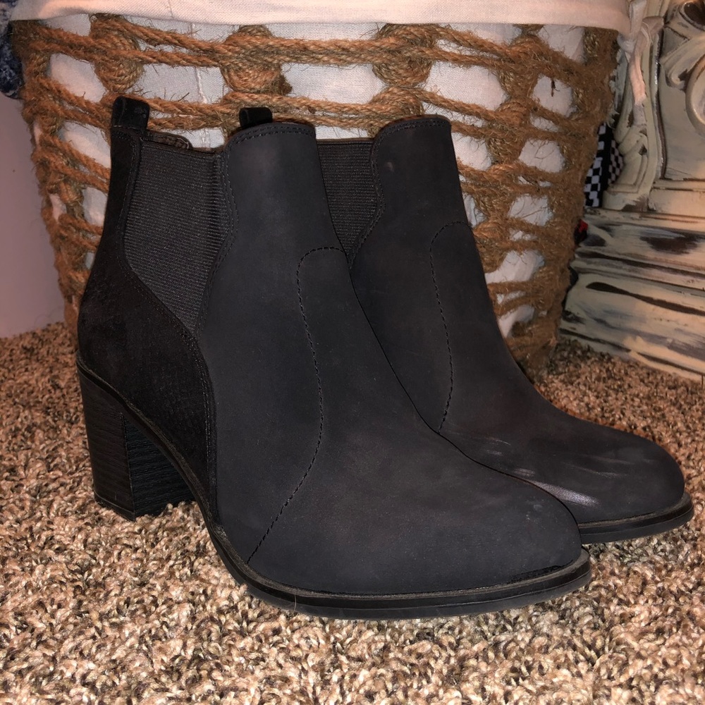 Women’s black heeled booties